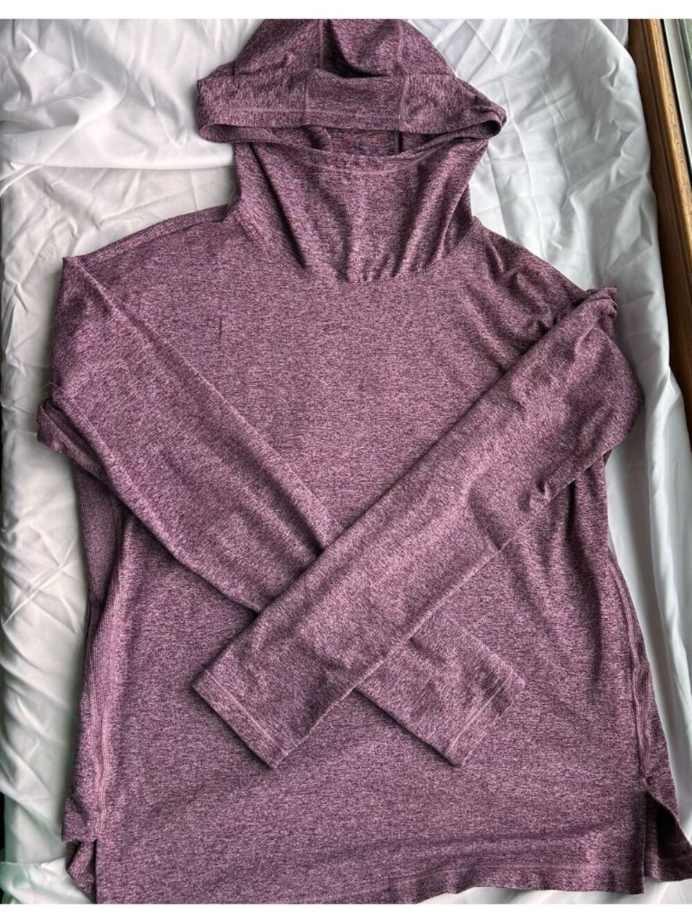 Athleta Uptempo II Hoodie Sweatshirt Heather Purple Sz M Cozy Athleisure
